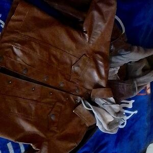 2 Brown leather jackets